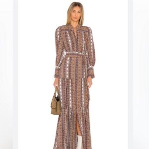 Veronica Beard Maiden Printed long Sleeve Maxi